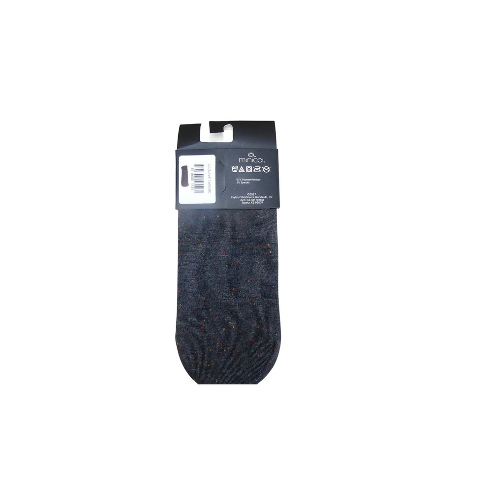 Minicci Foot Liner Socks Womens M/L Gray New Non-Slip Gel Tab Confetti Speckle